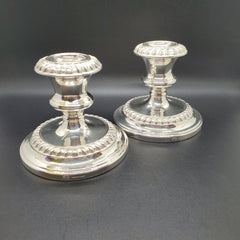 Barker Ellis Silver Plated Short Candlesticks