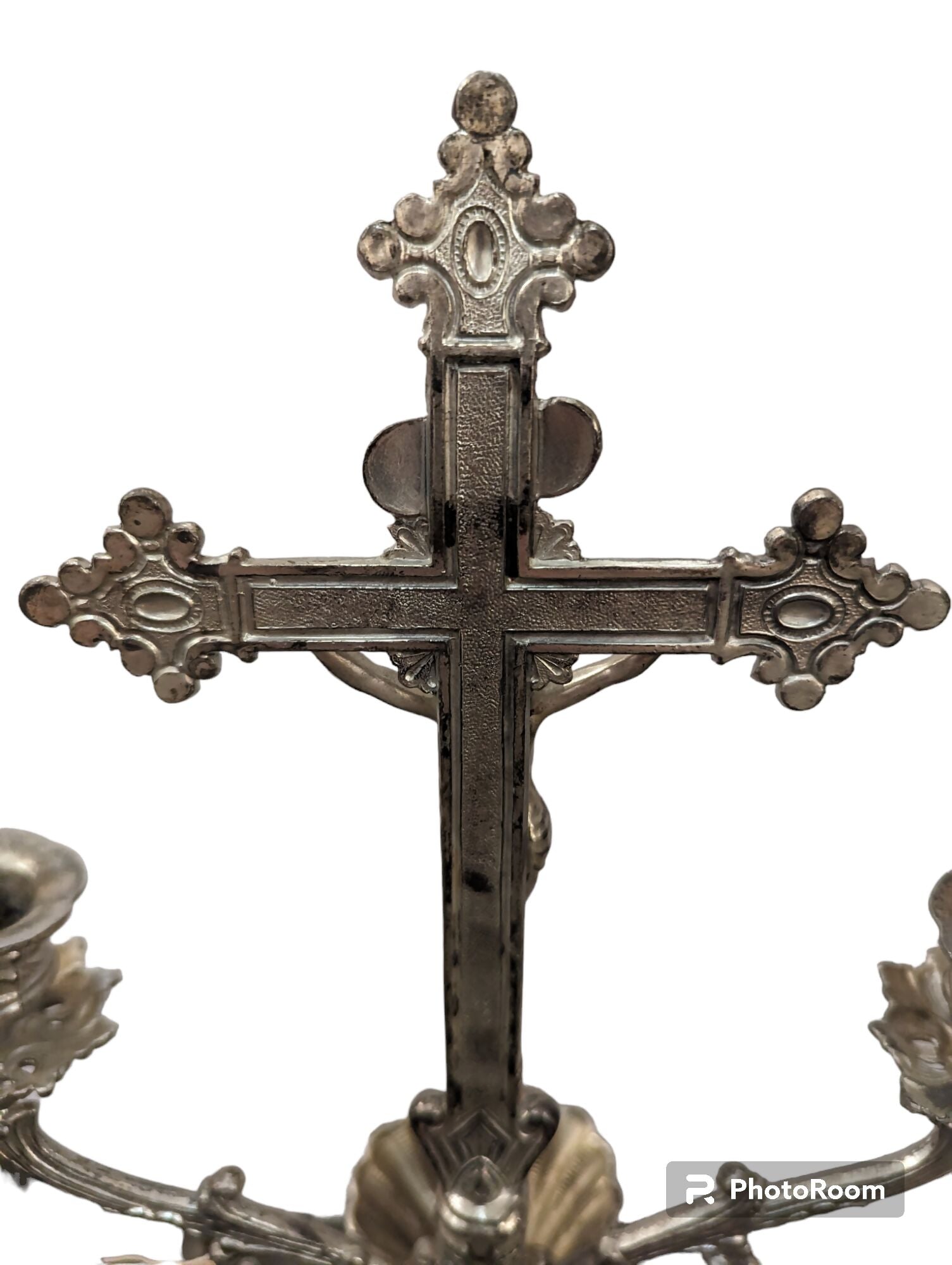 Metal Alter Crucifix Communion Candle Holder