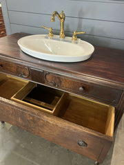 Antique French Chest Bath Vanity with sink