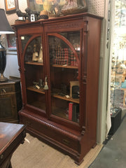 Antique Walnut Glass Front Bookcase