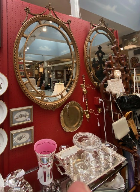 Gold Gilt Oval Mirrors