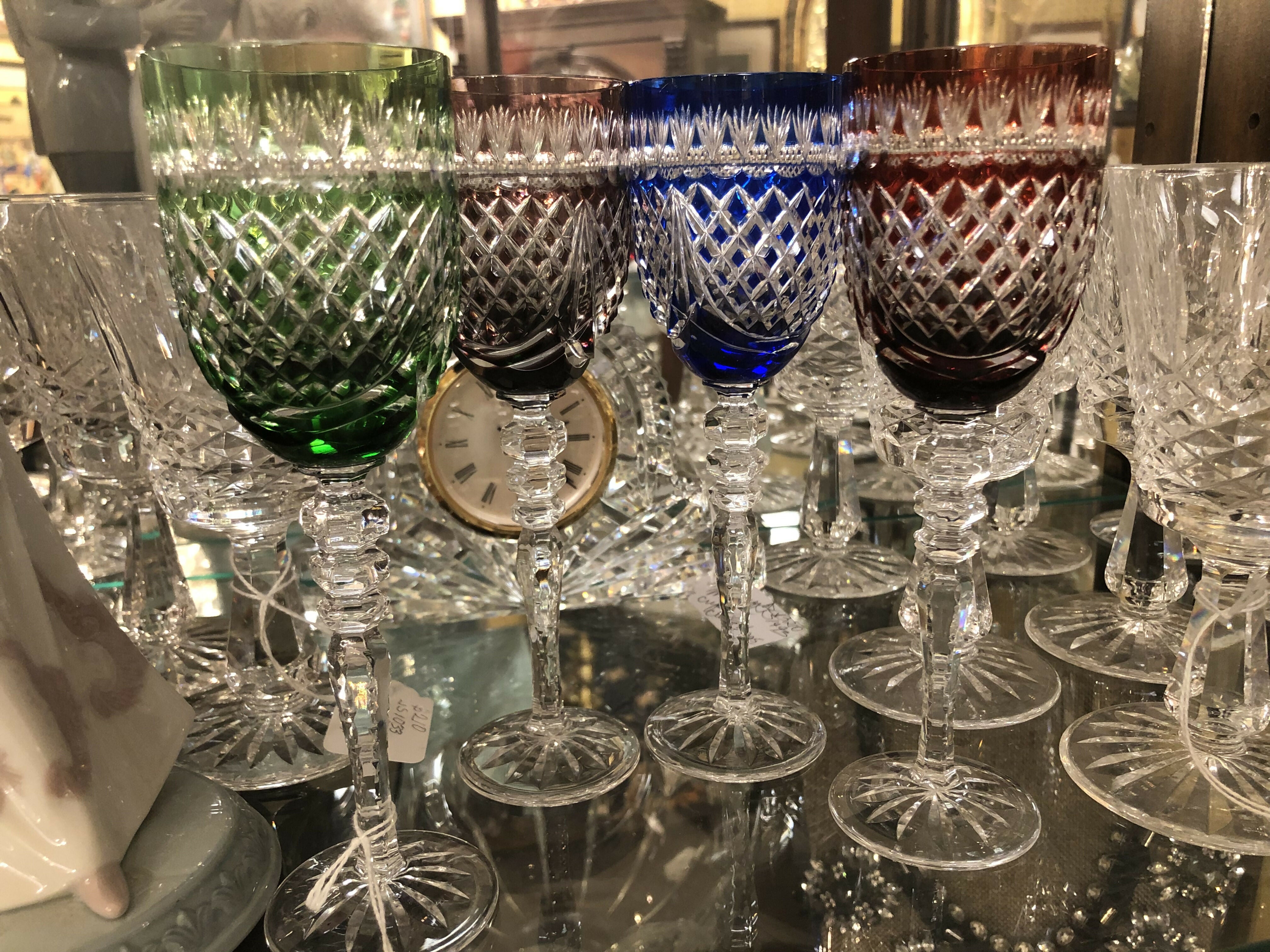 Set 4 Venetian crystal goblets