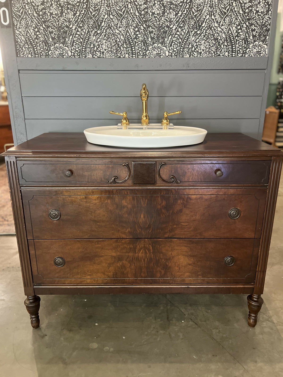 Antique French Chest Bath Vanity with sink