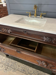 Antique Walnut Dresser Bath Vanity with Sink