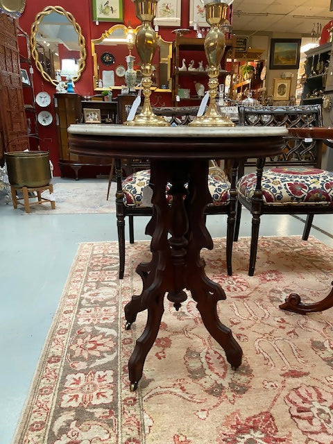 Marble Top Oval Table