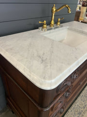 Antique Walnut Dresser Bath Vanity with Sink