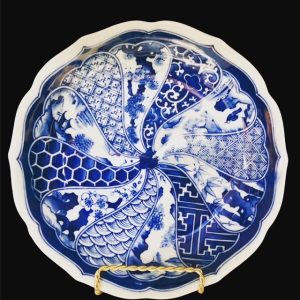 Vintage Blue Kyoto Porcelain Plate