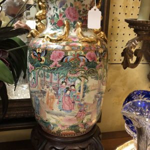 Oriental Urn Vase with Stand