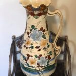 Antique 1880’s Royal Satsuma Vase/ Water Ewer. Very rare collectible Japanese pottery, with stunning colors and hand painted detail.