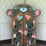 Vintage hand-painted hanging medicine cabinet