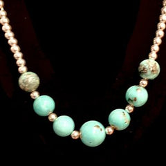 Sterling Turquoise Bead Necklace
