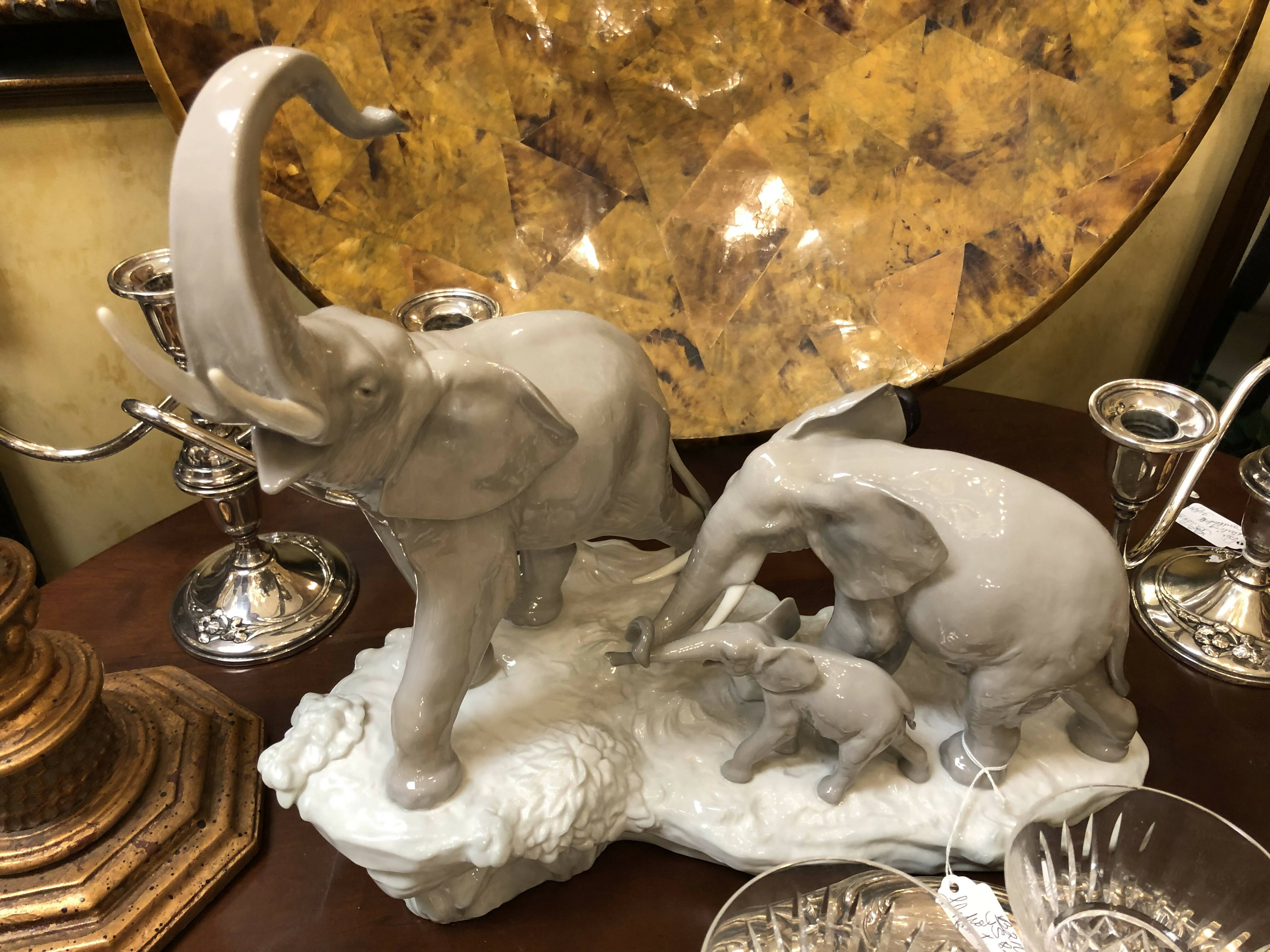 Lladro Elephant Family – GasLamp Antiques