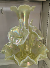 Fenton Vaseline Glass Lily Epergne