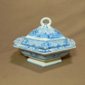 Antique Transferware Covered Serving Dish