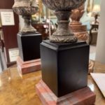 Pair of Urns on Marble Stand