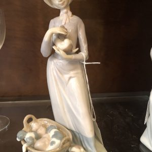Lladro Lady with Puppies