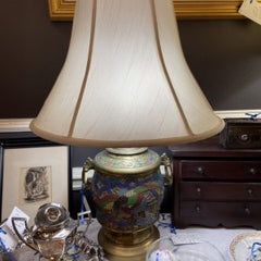 Brass and Enamel Vintage Lamp