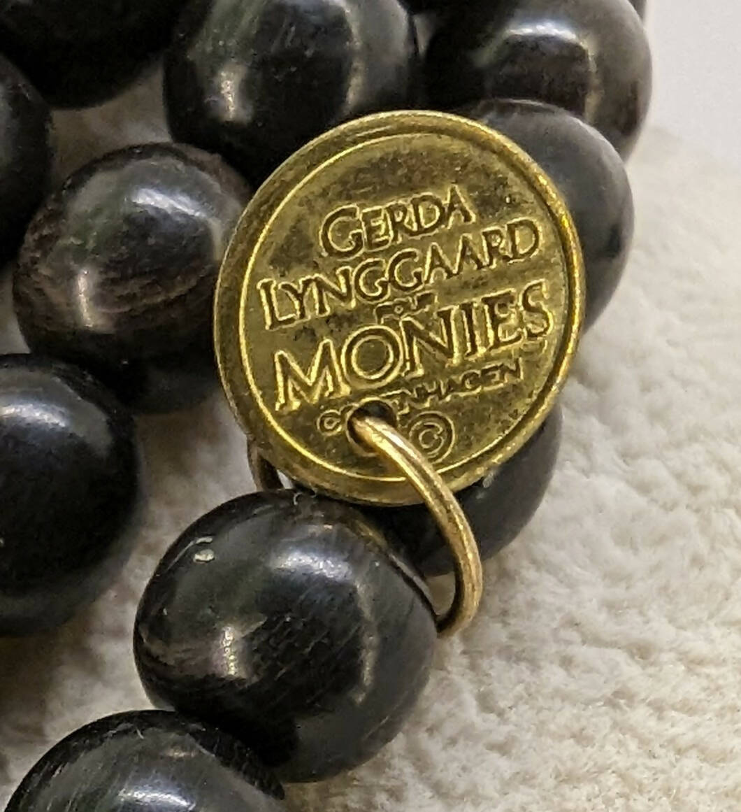 Gerda Lynggaard Monies Amber Horn Necklace GasLamp Antiques gerda-lynggaard-monies-amber-horn-necklace-gaslamp-antiques