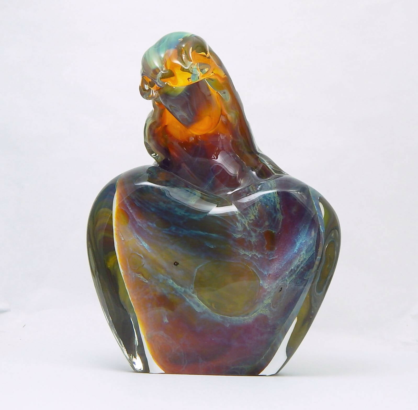 Silvano Signoretto Chalcedony Glass Woman/Madonna Sculpture