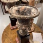 Pair of Urns on Marble Stand