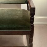 Emerald Velvet Jacobean Settee