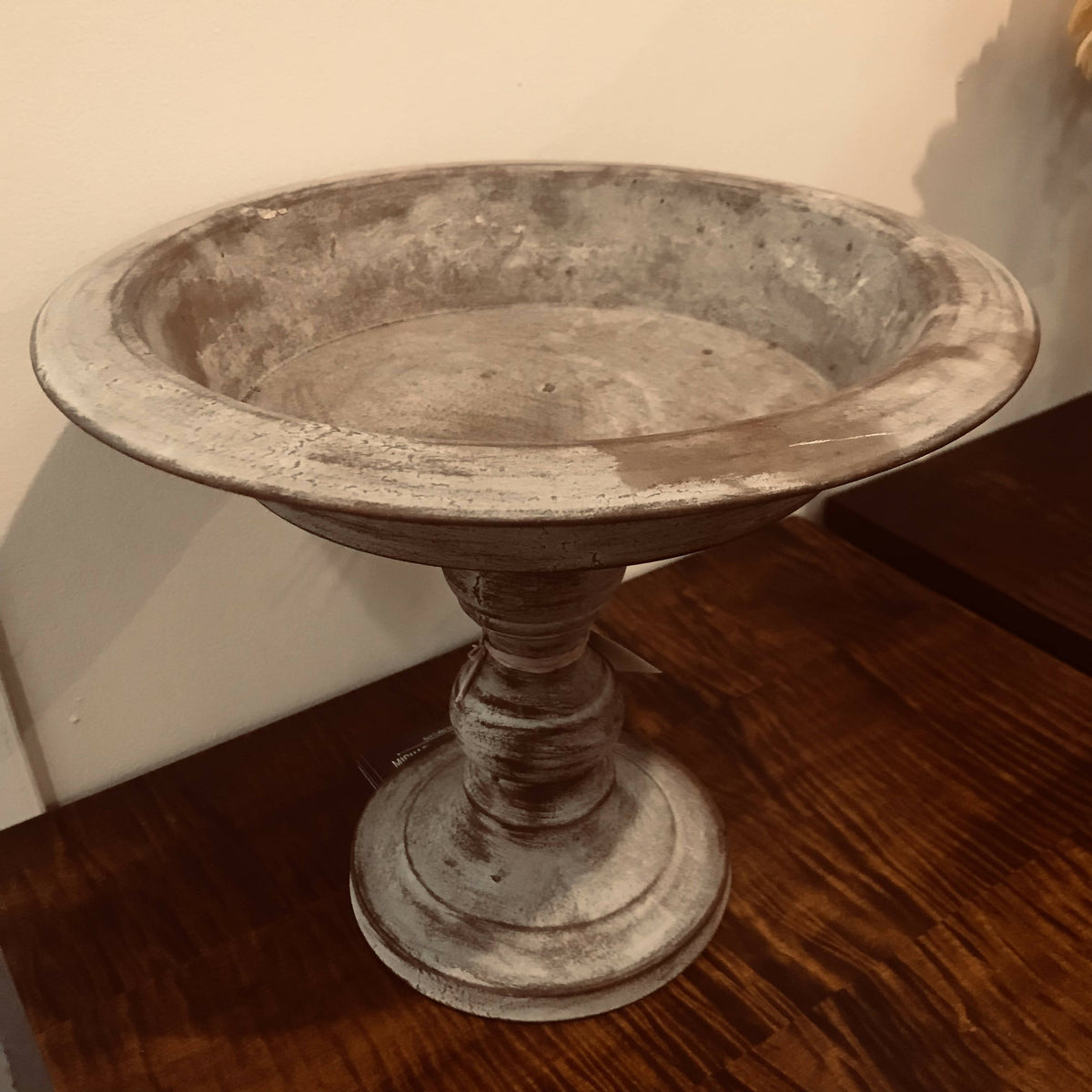Rustic Metal Pedestal Bowl