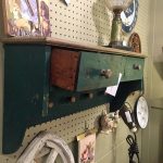 Vintage Painted Shelf w/ Drawers and Pegs