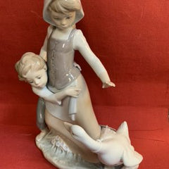 Lladro Girl and Boy with Goose