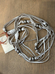 White Leather Necklace