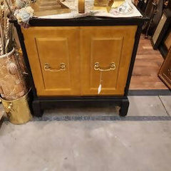 Gilt Gold and Black Side table/ cabinet