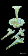 Fenton Vaseline Glass Lily Epergne