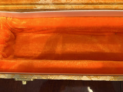 Orientalist silk scroll with silk and brocade box