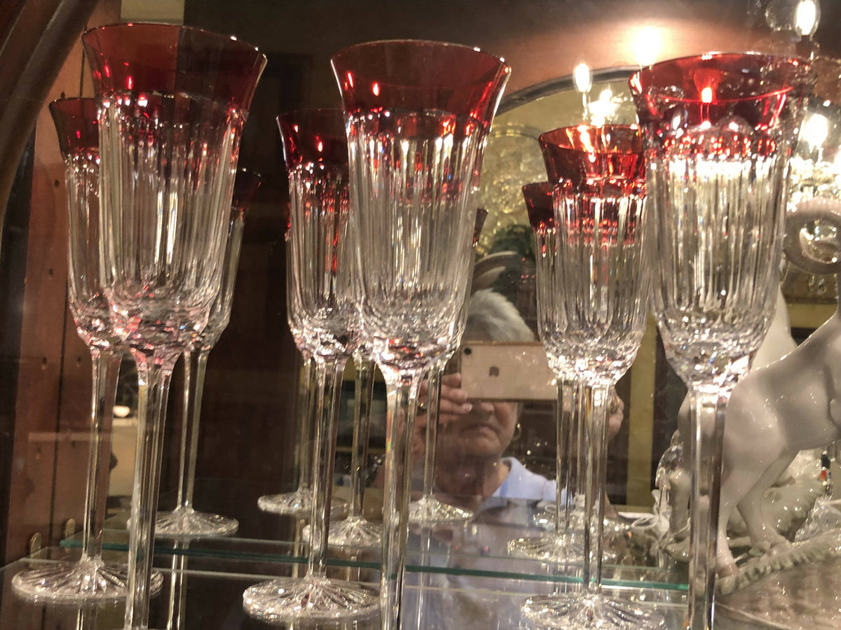 Waterford red flutes