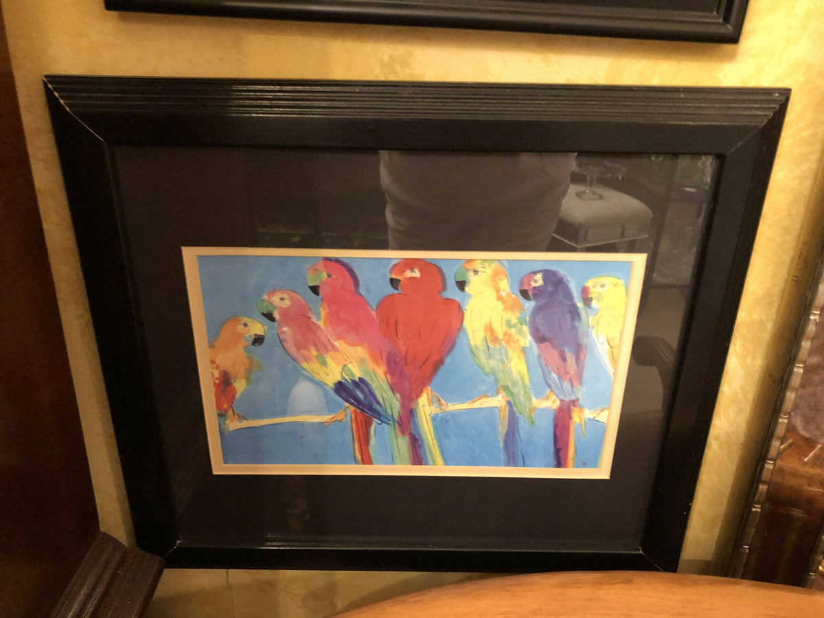 Watercolor of parrots