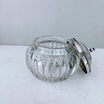 Crystal Mustard/Jam Jar with Sterling Lid