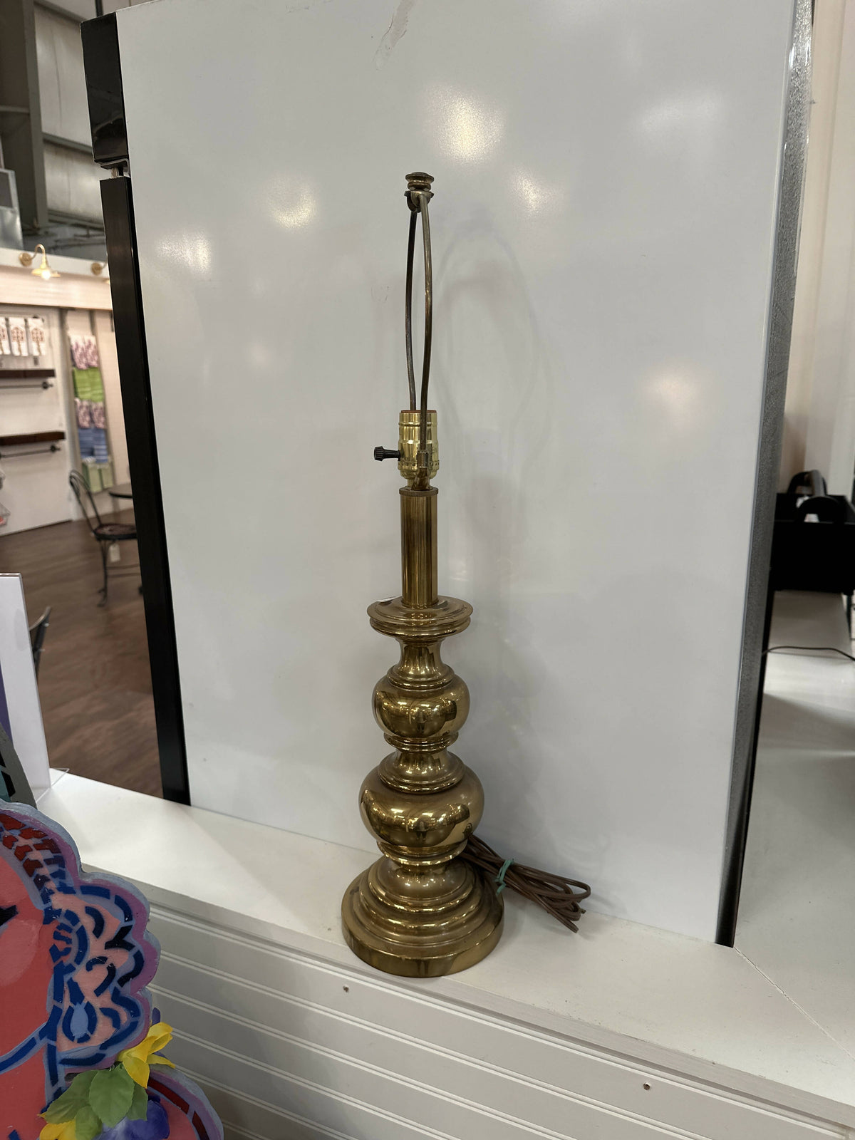 Vintage Brass Lamp Without Shade