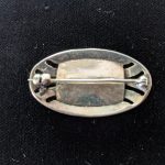 Vintage Sterling Onyx Marcasite Pin