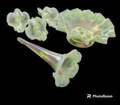 Fenton Vaseline Glass Lily Epergne