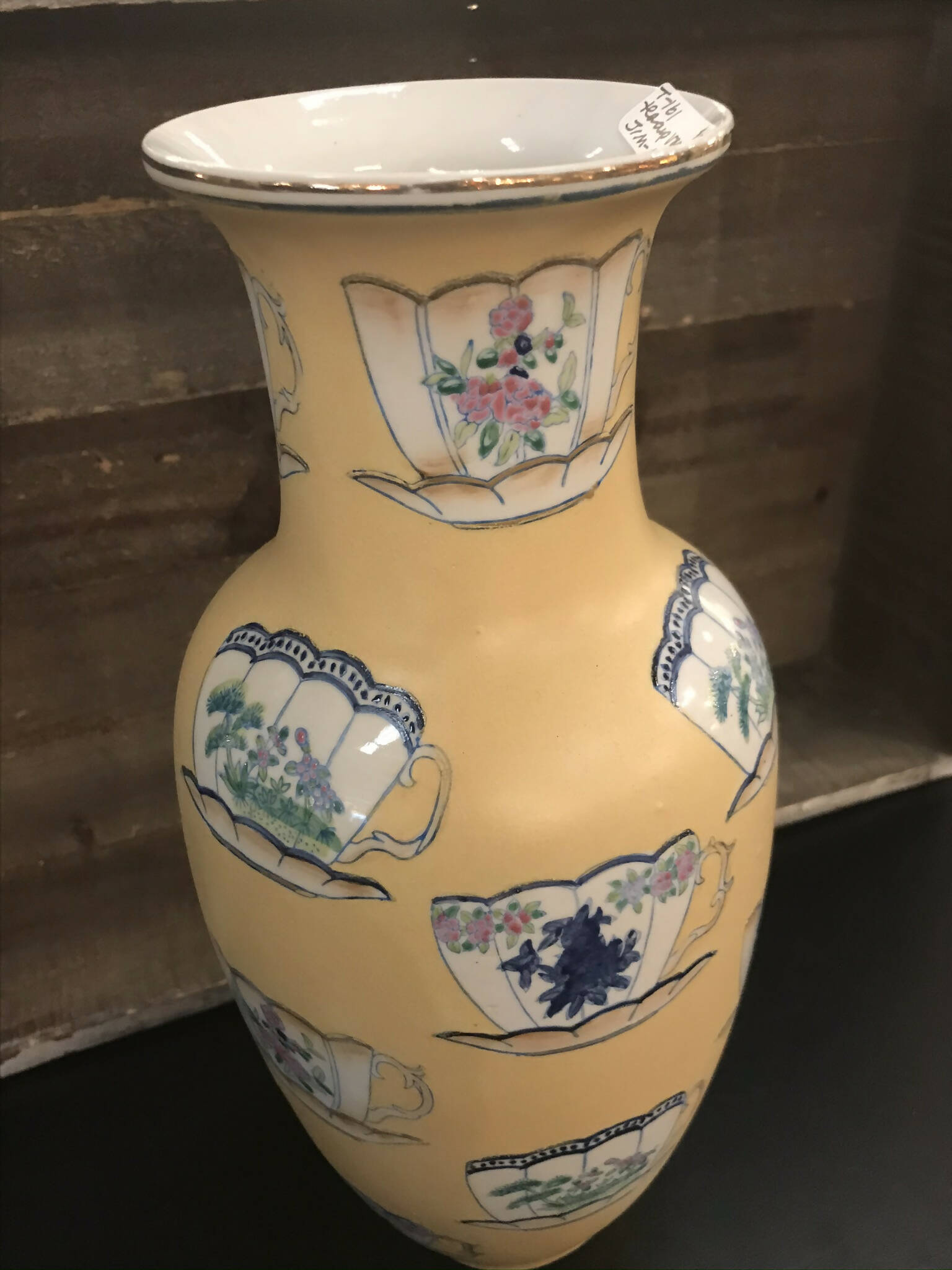 Yellow Teacup Vase