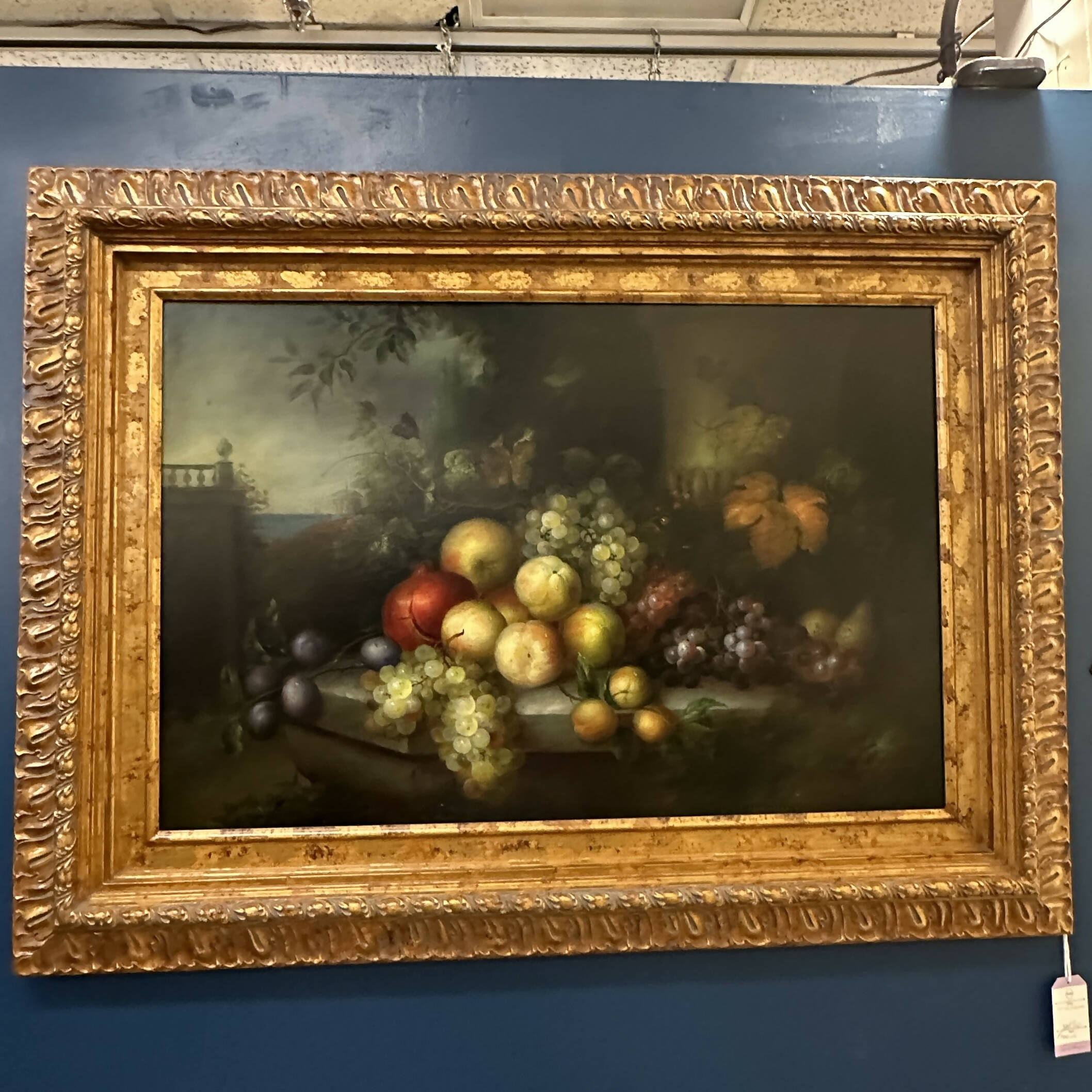 Framed Fruit Still Life Oil Painting