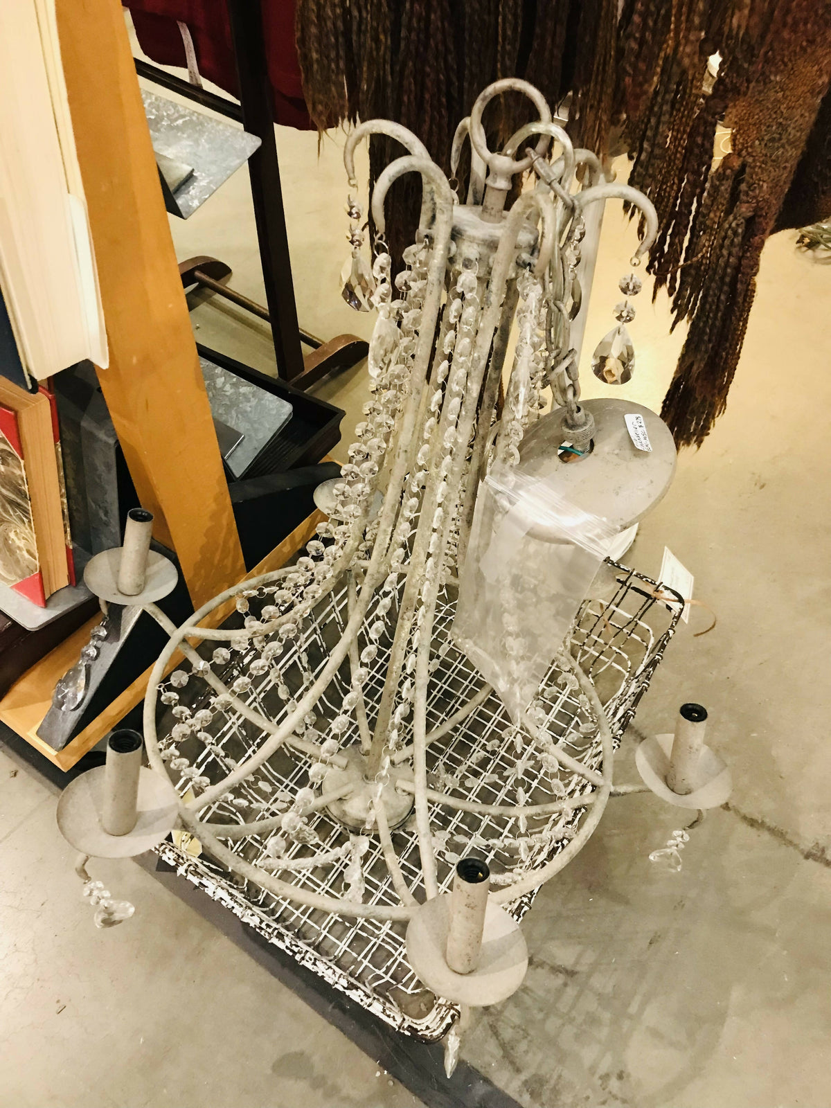 Glass and Metal Chandelier